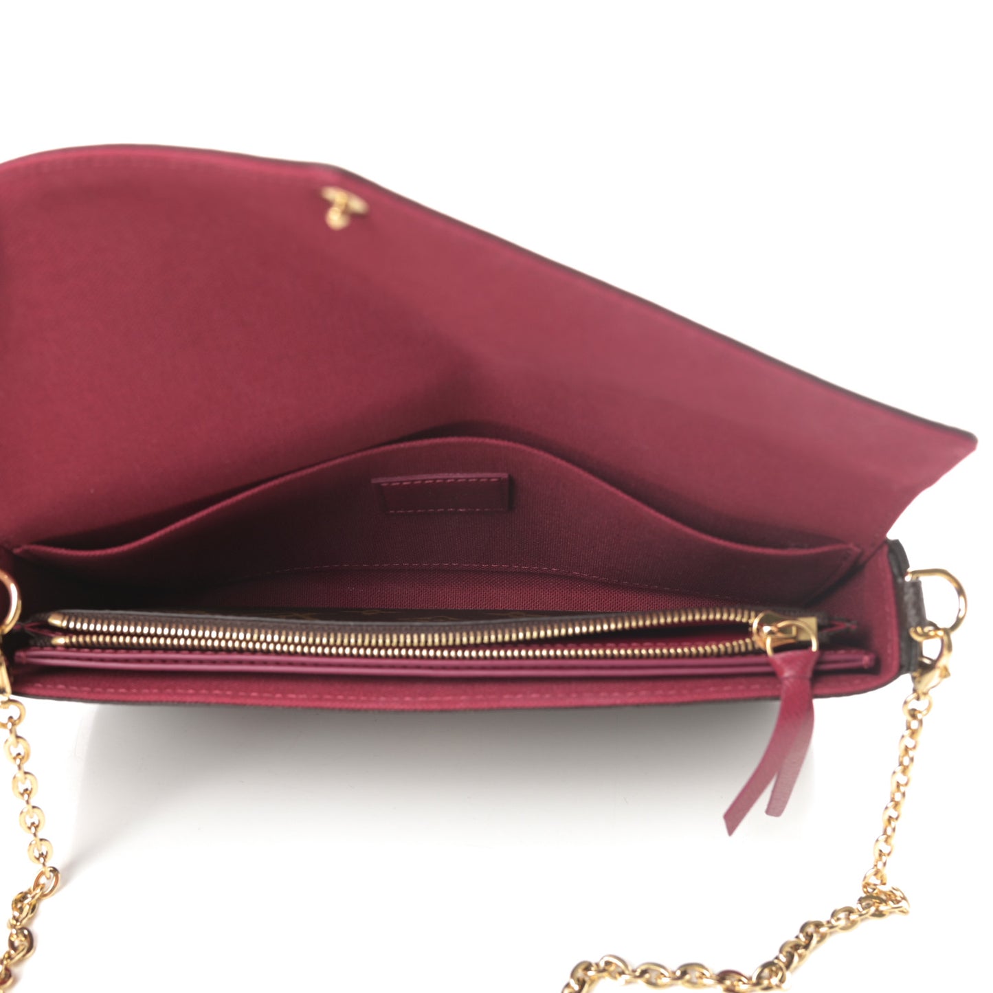 Monogram Pochette Felicie Chain Wallet Fuchsia