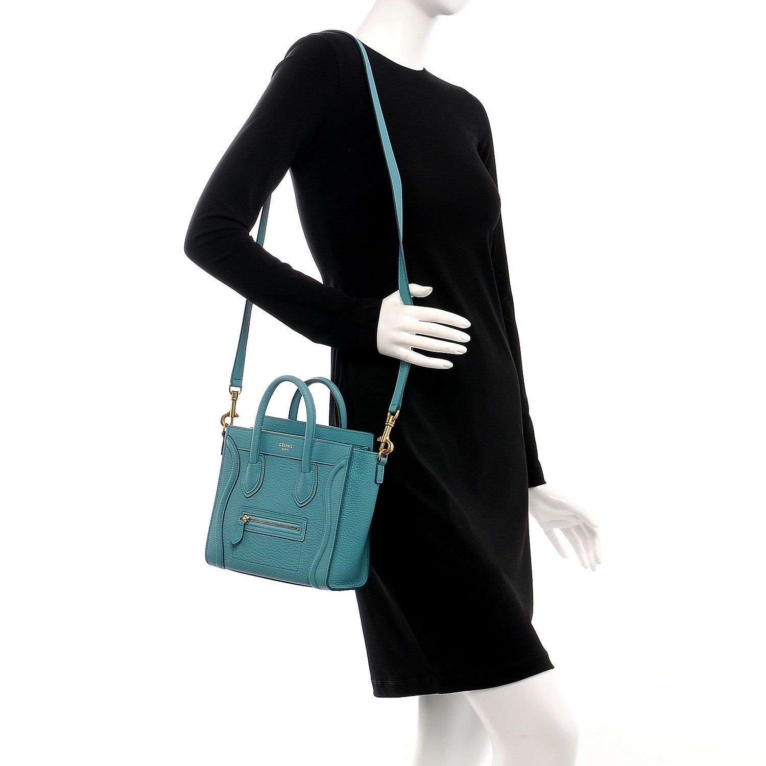 Celine Goatskin Nano Luggage Antarctic 2 of 7