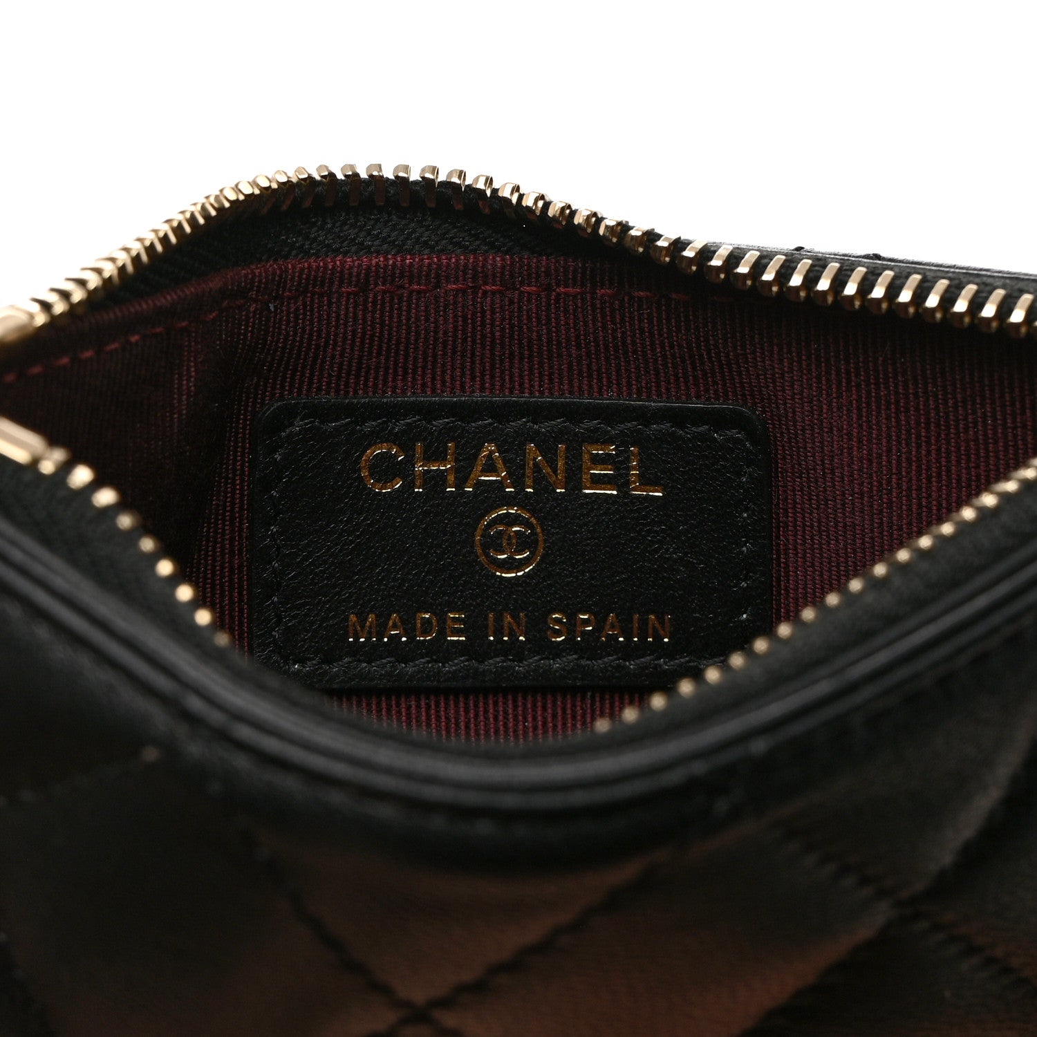 Chanel Lambskin Quilted Flap Zip Card Holder Black 6 of 7