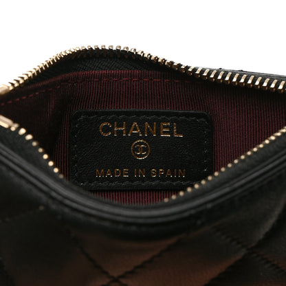Chanel Lambskin Quilted Flap Zip Card Holder Black 6 of 7