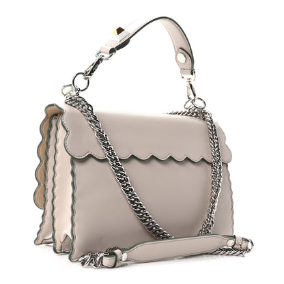 Fendi Vitello Liberty Scalloped Studded Kan I Shoulder Bag Grigio Polvere 3 of 10