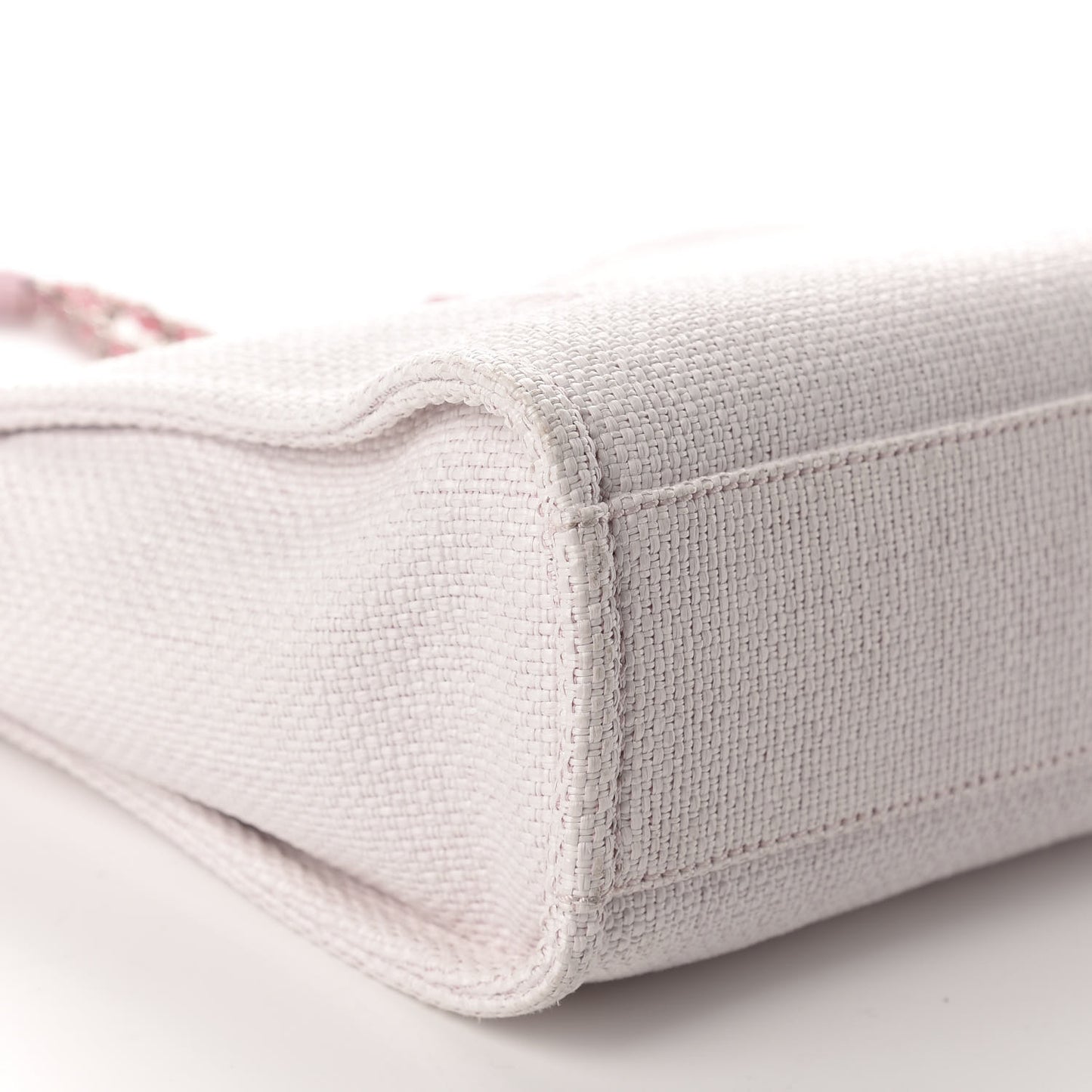 Woven Straw Raffia Mini Deauville Tote Pink