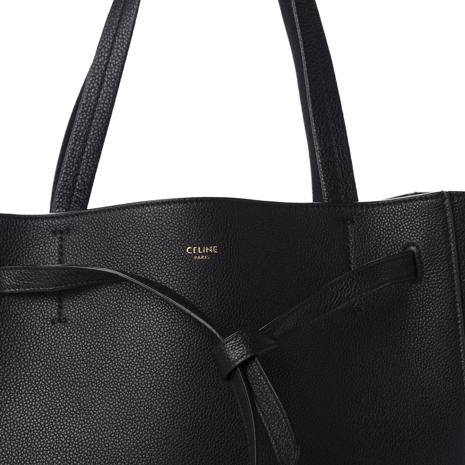 Celine Soft Grained Calfskin Small Belt Cabas Phantom Black 9 of 10