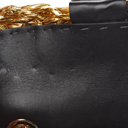 Dolce & Gabbana Metallic Coated Woven Raffia Shoulder Bag Gold 8 of 14