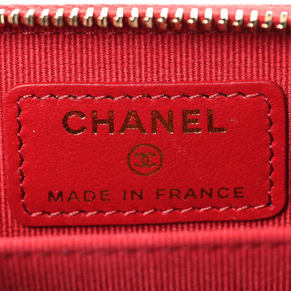 Chanel Caviar Quilted Zip Coin Purse Red 6 of 8