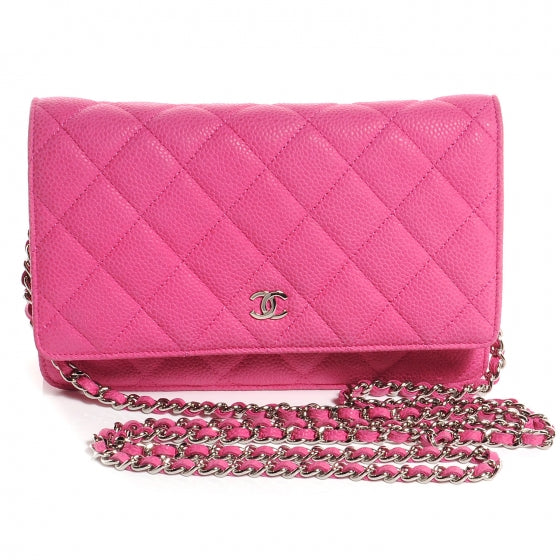 Chanel Iridescent Caviar Wallet on Chain WOC Hot Pink 1 of 8