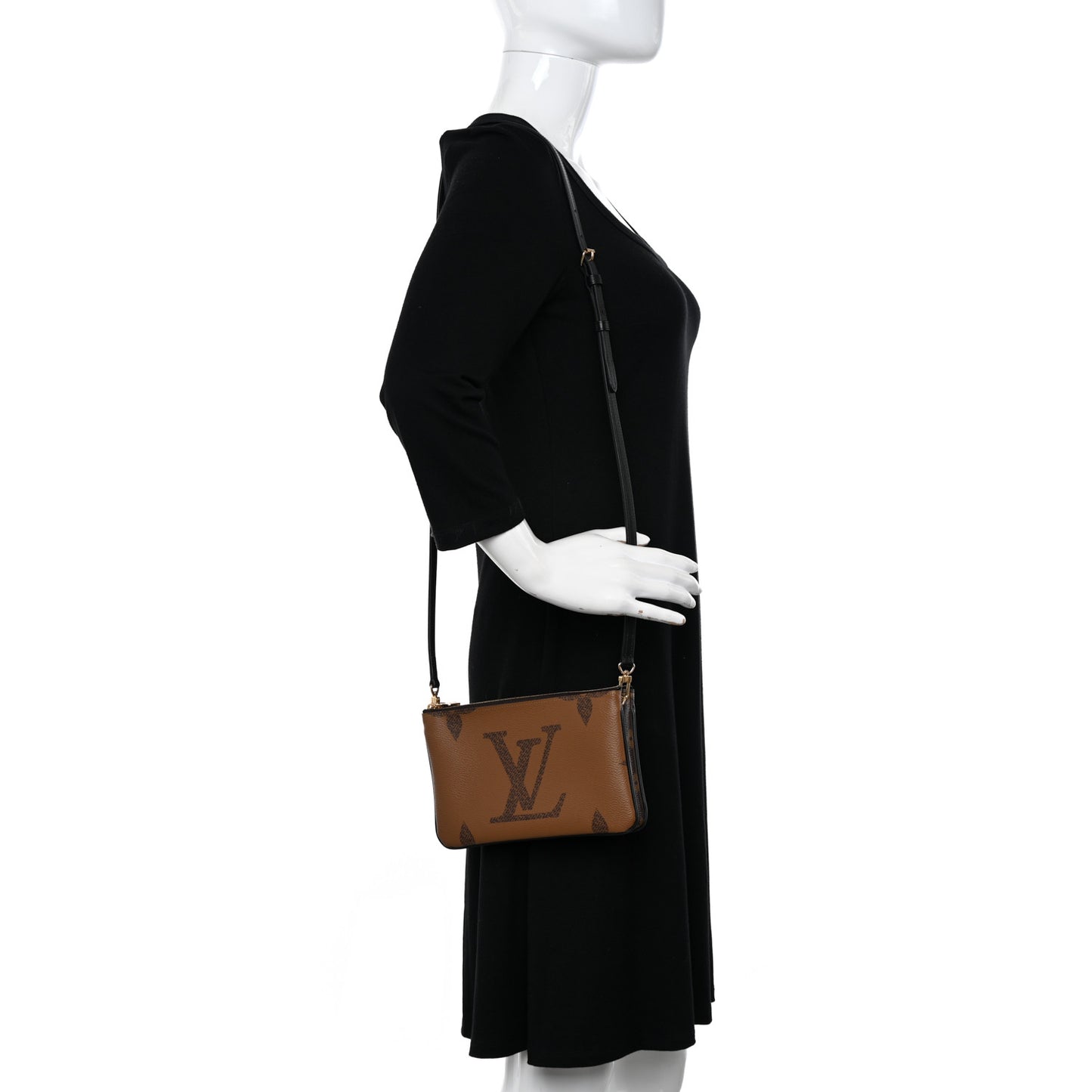 Reverse Monogram Giant Double Zip Pochette