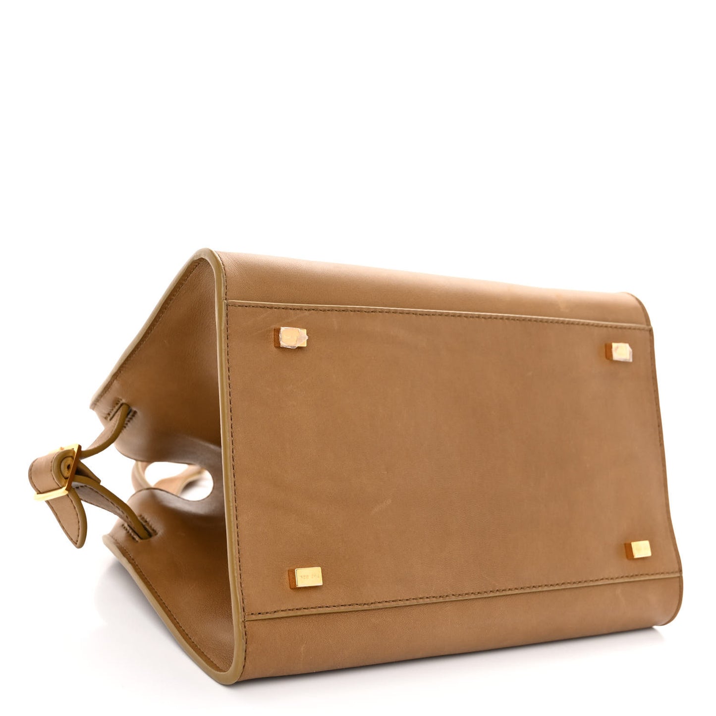 Polished Saddle Calfskin Soft Margaux 10 Bag Muschio