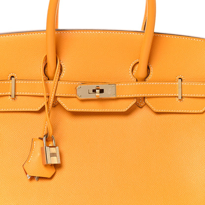 Hermes Epsom Candy Birkin 35 Jaune D'Or Feu 7 of 13