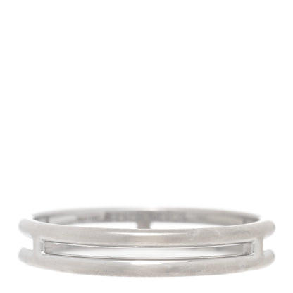 Hermes 18K White Gold Ariane Wedding Band Ring 56 7.5 1 of 5
