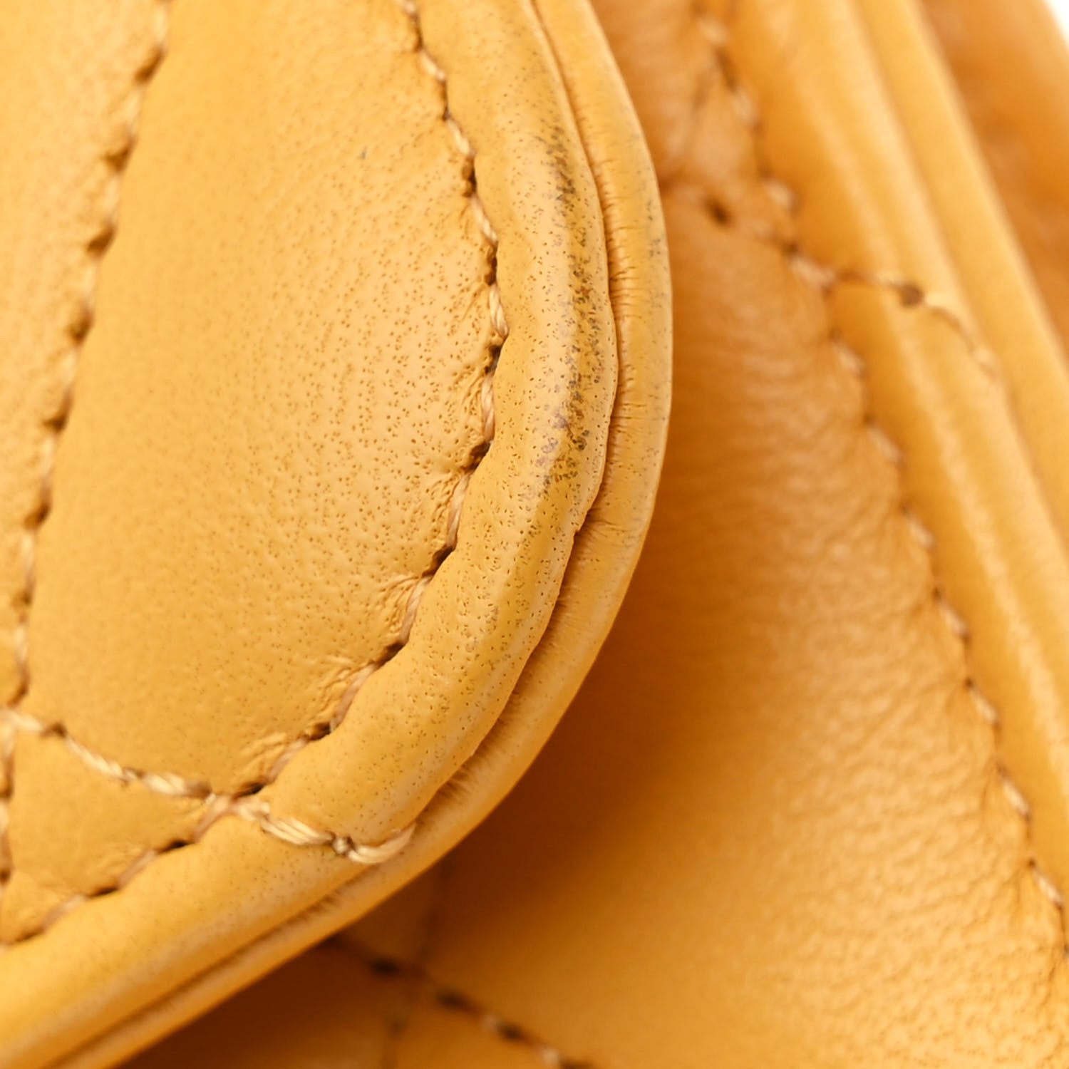 Chanel Lambskin Quilted Flap Phone Holder With Chain Yellow 14 of 15