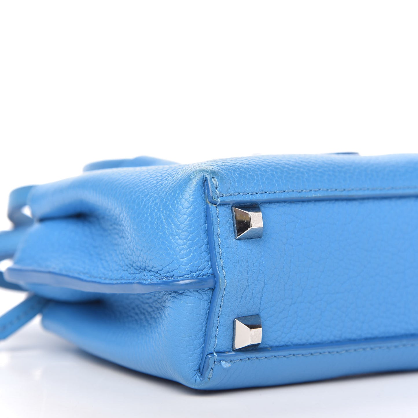 Grained Calfskin X-Mini Milla Tote Tile Blue
