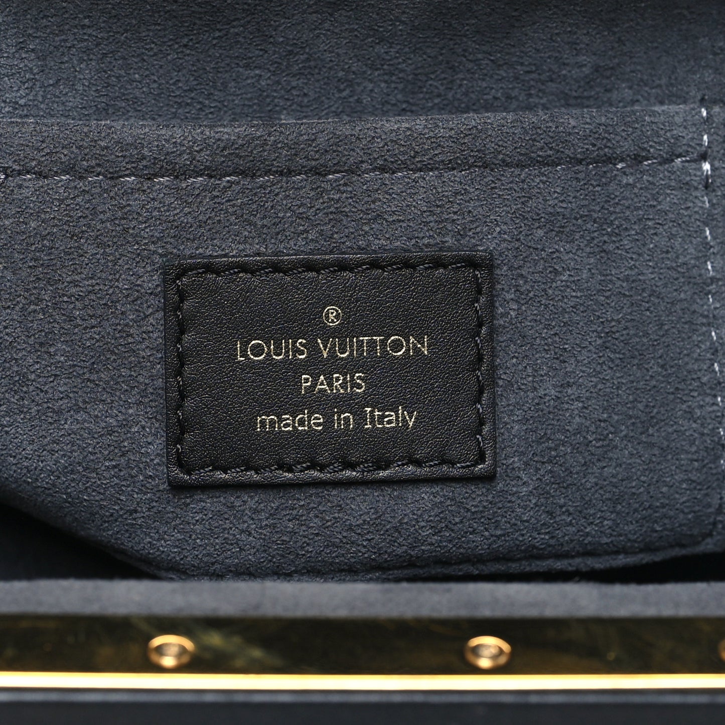 Calfskin Nanogram Embossed Clutch Black