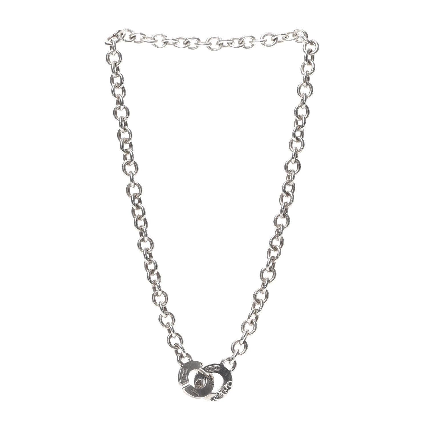 Tiffany Sterling Silver 1837 Circle Clasp Necklace 3 of 4