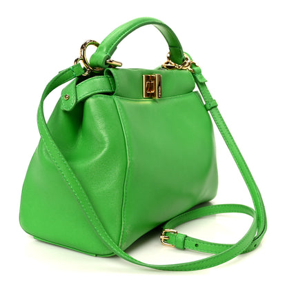 Fendi Nappa Mini Peekaboo Iconic Satchel Tomatillo 3 of 13