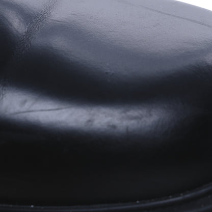 Prada Spazzolato Rois Re-Nylon Metal Triangle Logo Monolith Pouch Pocket 55mm Boots 41 Black 12 of 14