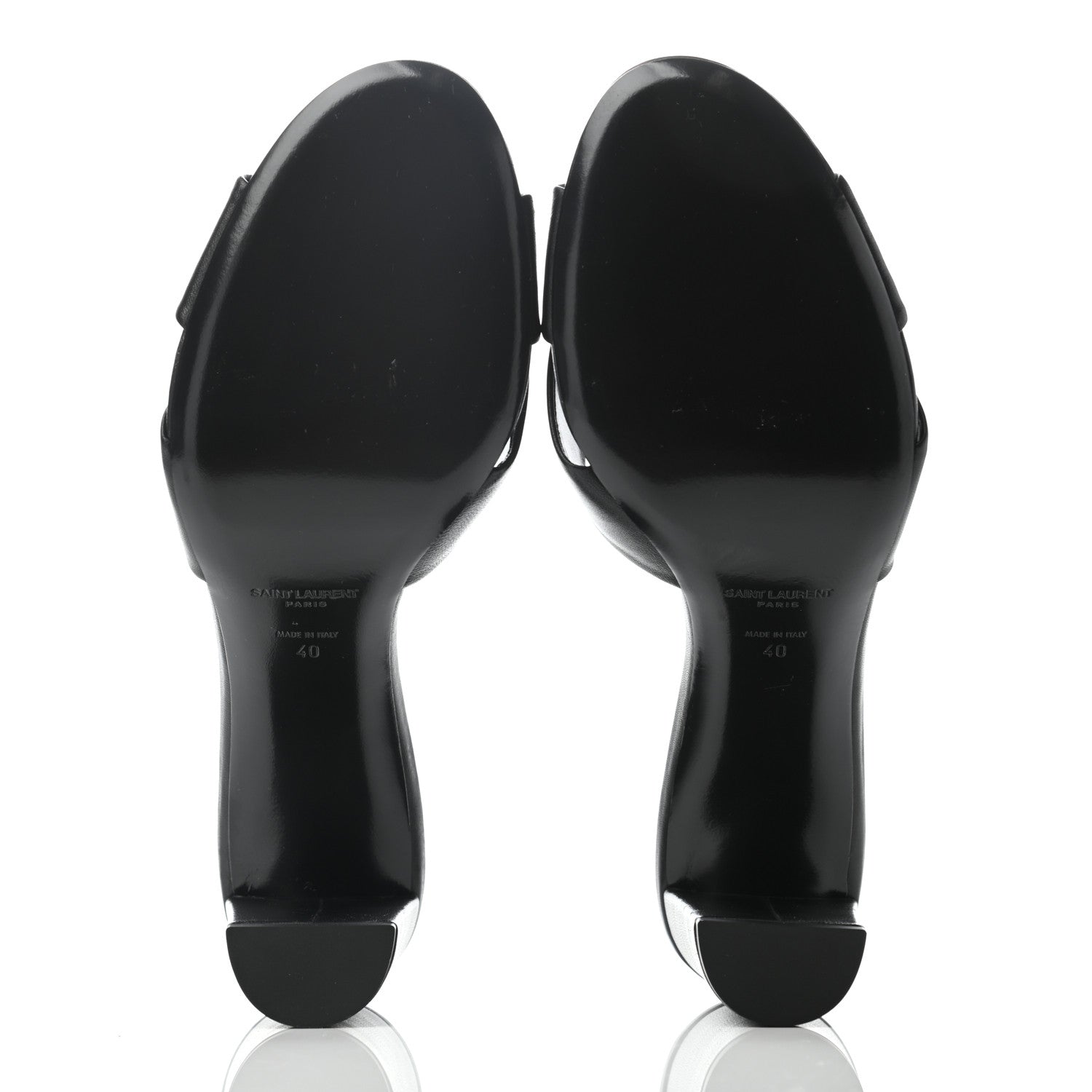 Saint Laurent Lambskin Bianca Mules 40 Black 4 of 6