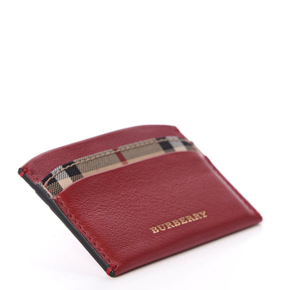 Burberry Calfskin Horseferry Check Izzy Card Case Red 3 of 5