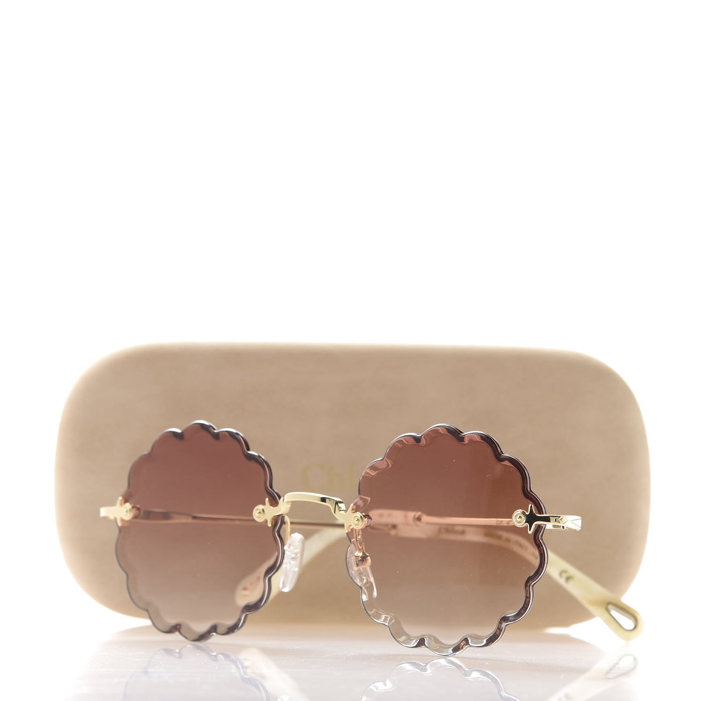Round Scalloped Rosie Sunglasses CE143S Gold Coral