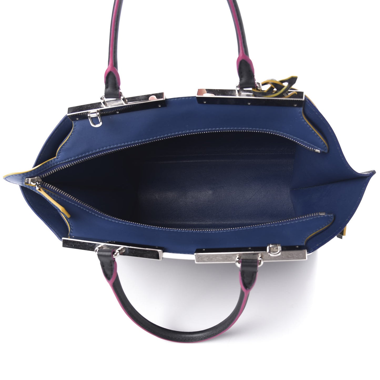 Vitello Dolce Shiny Nappa Petite 3Jours Tote Black Iris