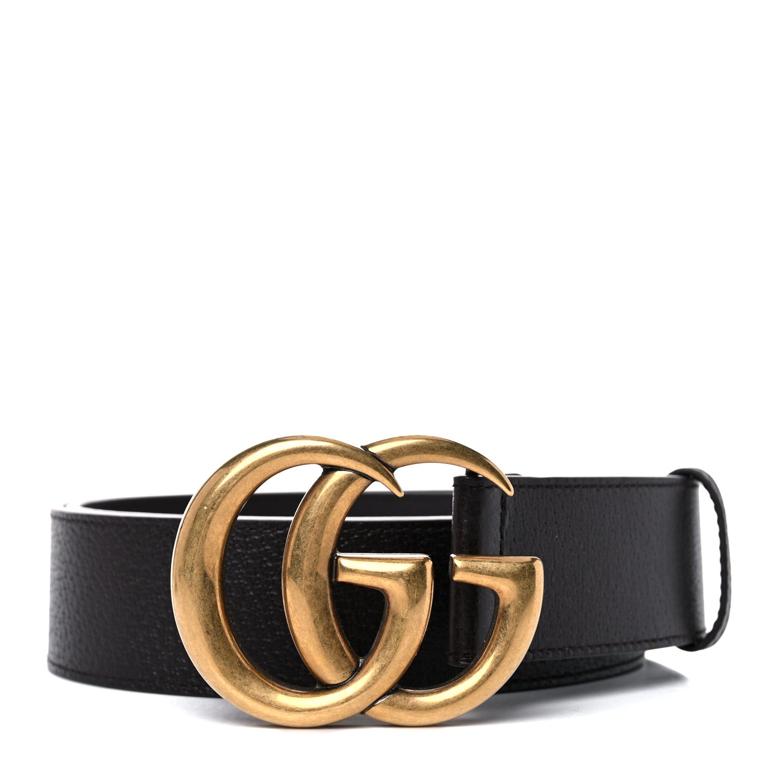 Gucci Textured Dollar Calfskin Double G 40mm Belt 95 38 Dark Cocoa 1 of 4