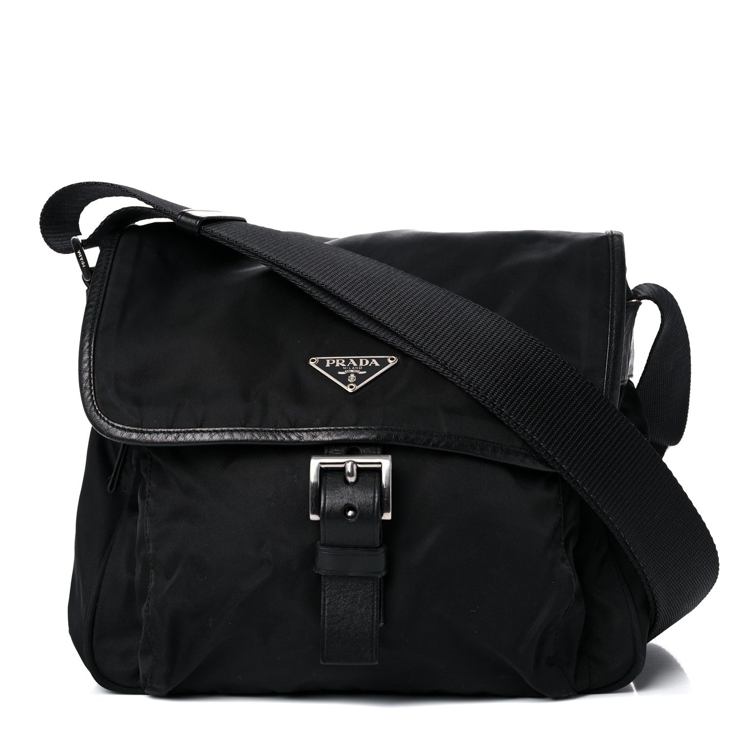 Nylon Vela Sport Messenger Bag Black