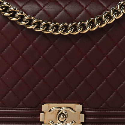 Chanel Lambskin Quilted New Medium Boy Flap Dark Red 8 of 10