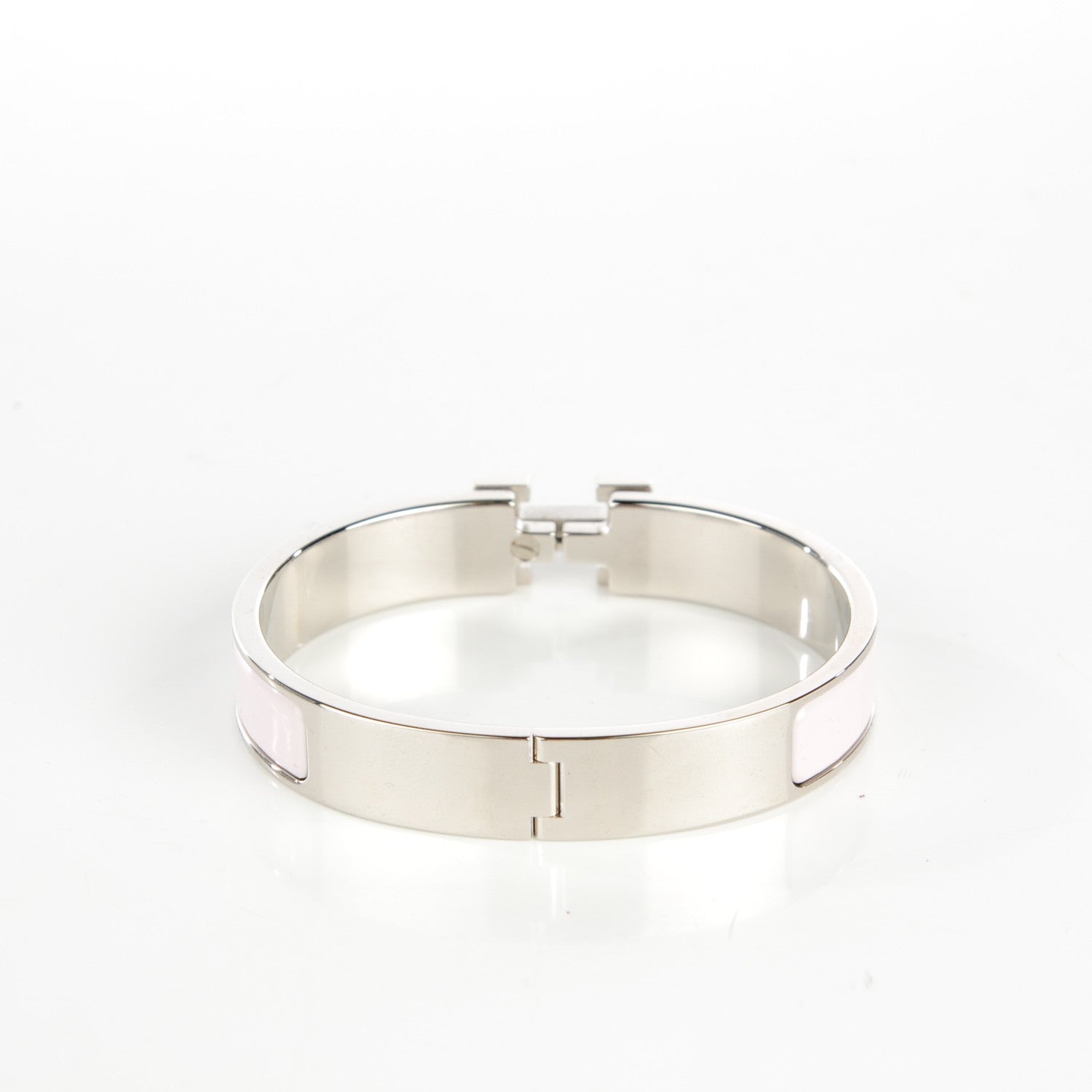 Hermes Enamel Narrow Clic Clac H Bracelet GM Rose Nymph 6 of 12