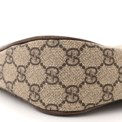 Gucci GG Supreme Monogram Textured Dollar Calfskin Web Small Ophidia GG Handbag Beige Ebony New Acero 9 of 14