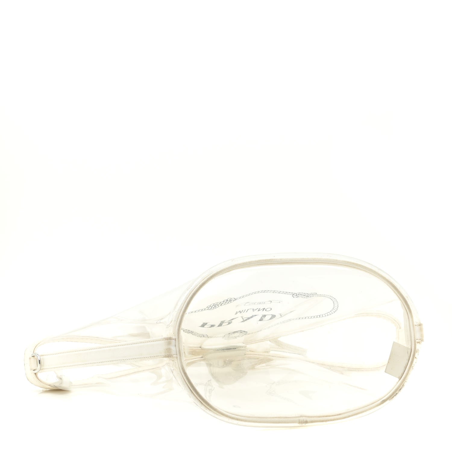 Prada Plexiglass Calfskin Small Shopper Tote White 3 of 9