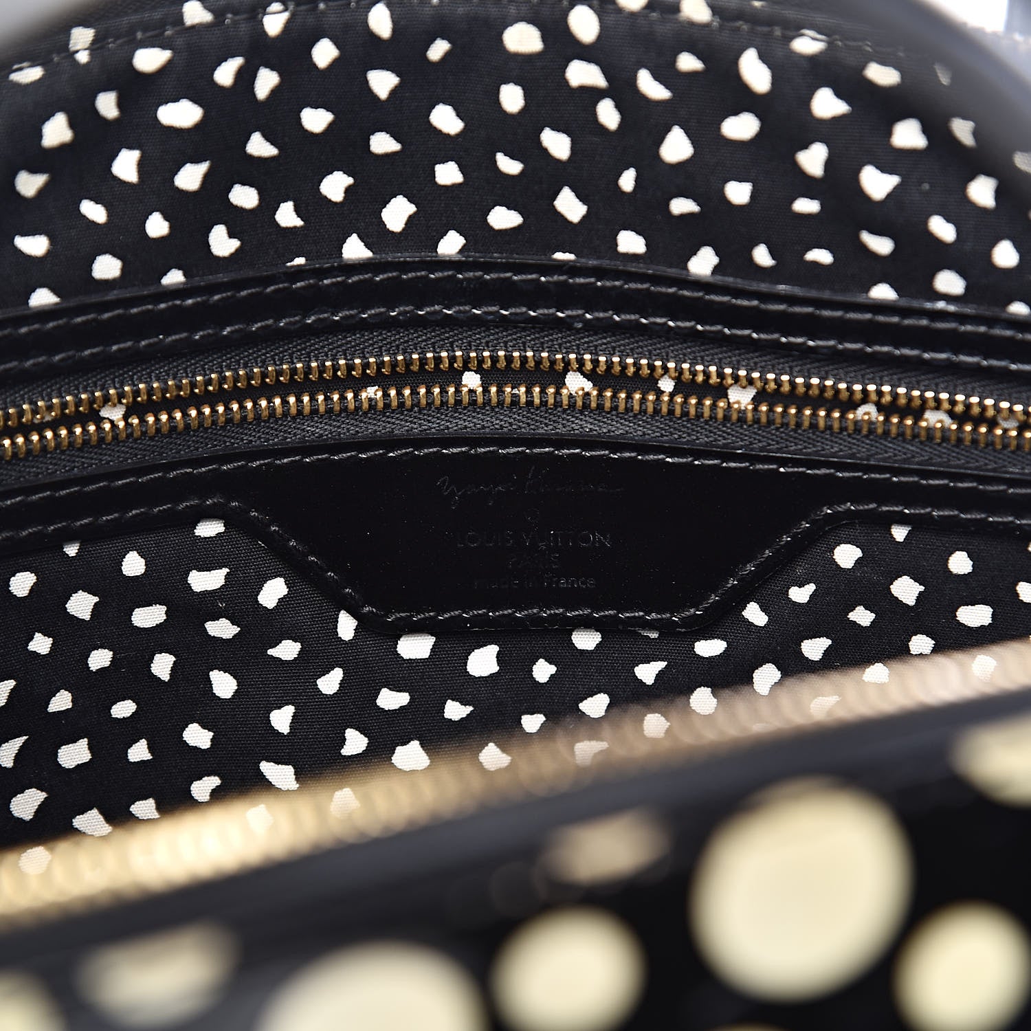 Louis Vuitton Vernis Kusama Infinity Dots Lockit MM Black 6 of 11