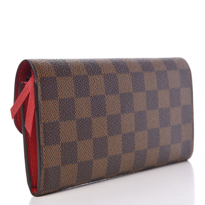 Louis Vuitton Damier Ebene Emilie Wallet Red 3 of 8