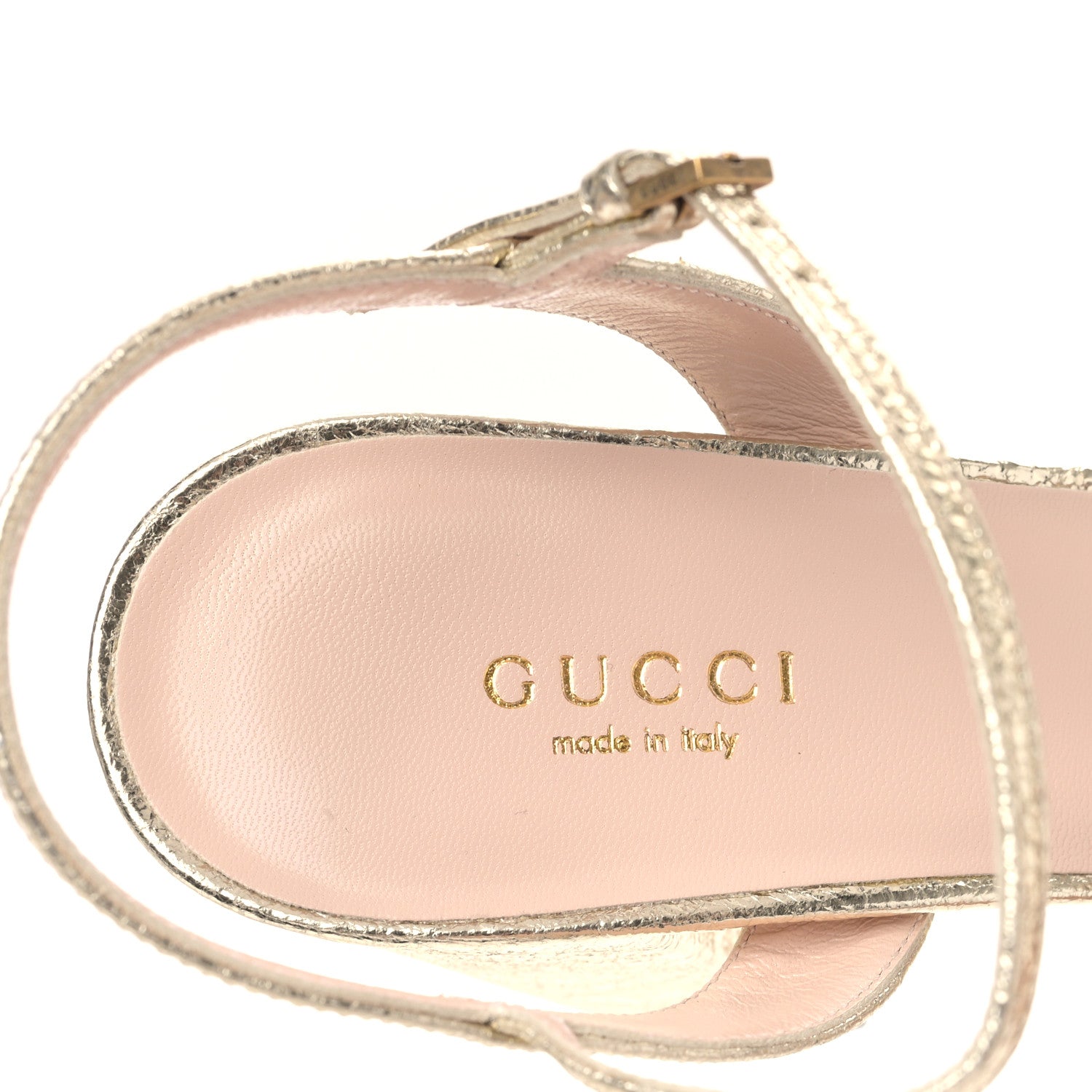 Gucci Galassia GG Marmont Ankle Wrap 30/115mm Platform Sandals 37.5 Platino 7 of 8