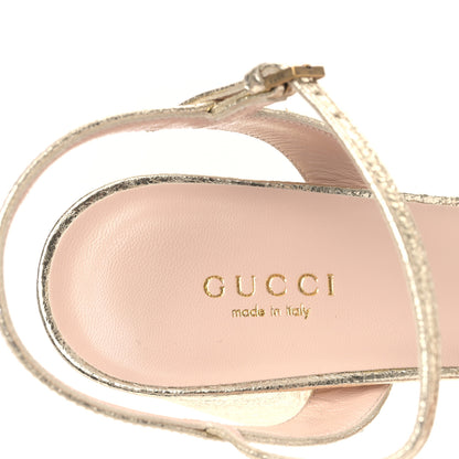 Gucci Galassia GG Marmont Ankle Wrap 30/115mm Platform Sandals 37.5 Platino 7 of 8