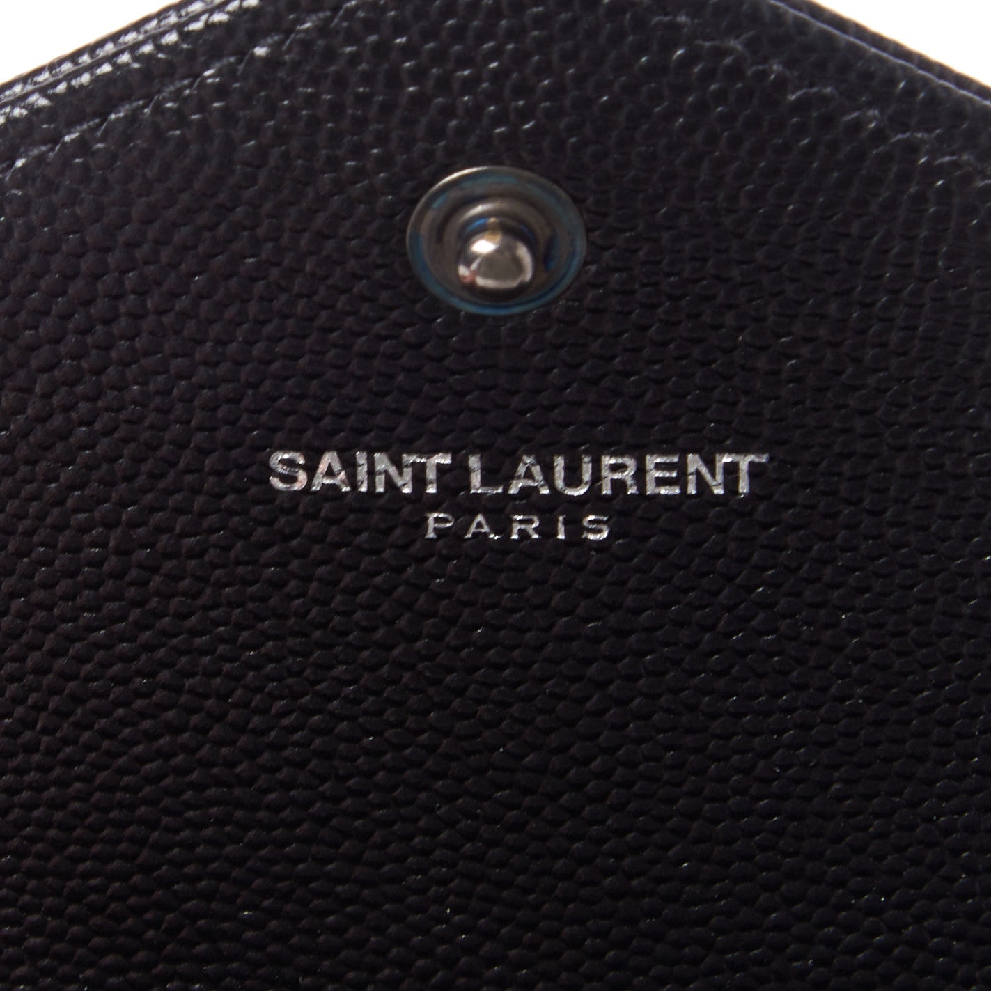 Saint Laurent Grain De Poudre Matelasse Chevron Monogram Chain Wallet Black 9 of 9