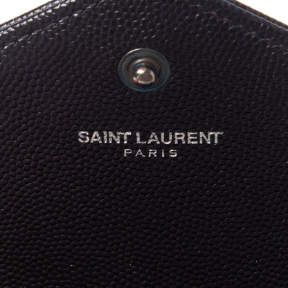Saint Laurent Grain De Poudre Matelasse Chevron Monogram Chain Wallet Black 9 of 9