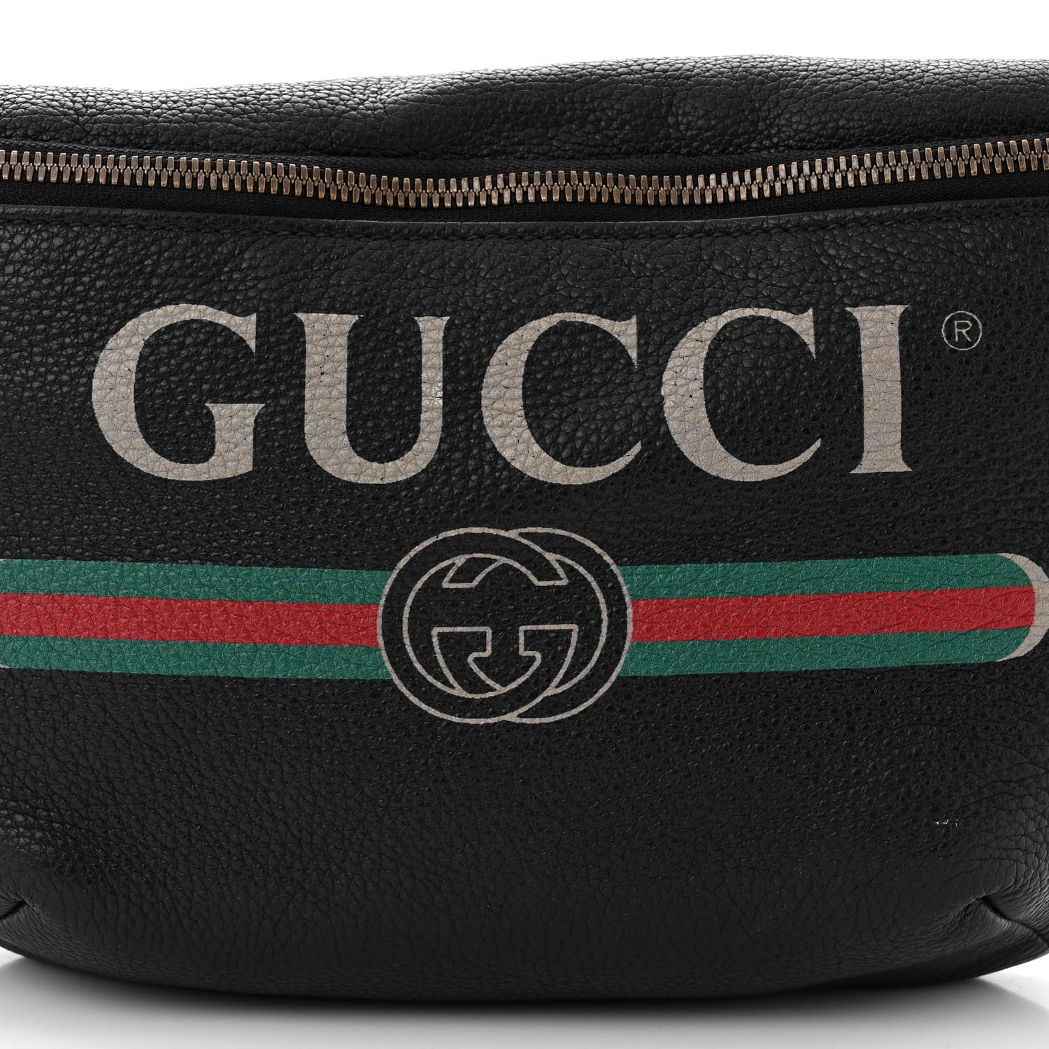 Gucci Grained Calfskin Logo Belt Bag Black 8 of 11