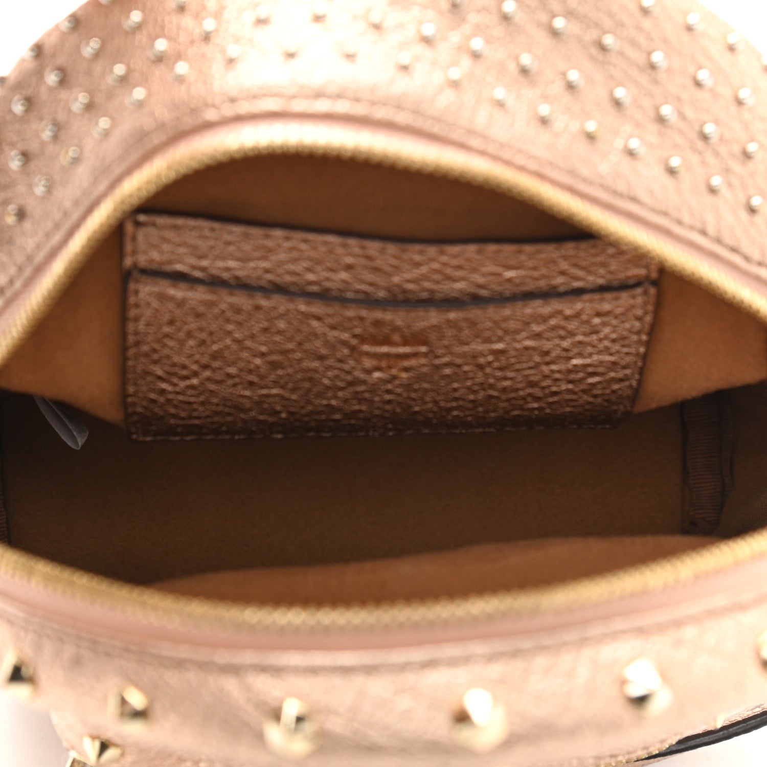 MCM Metallic Calfskin Stud X-Mini Stark Bebe Boo Backpack Champagne Gold 5 of 12