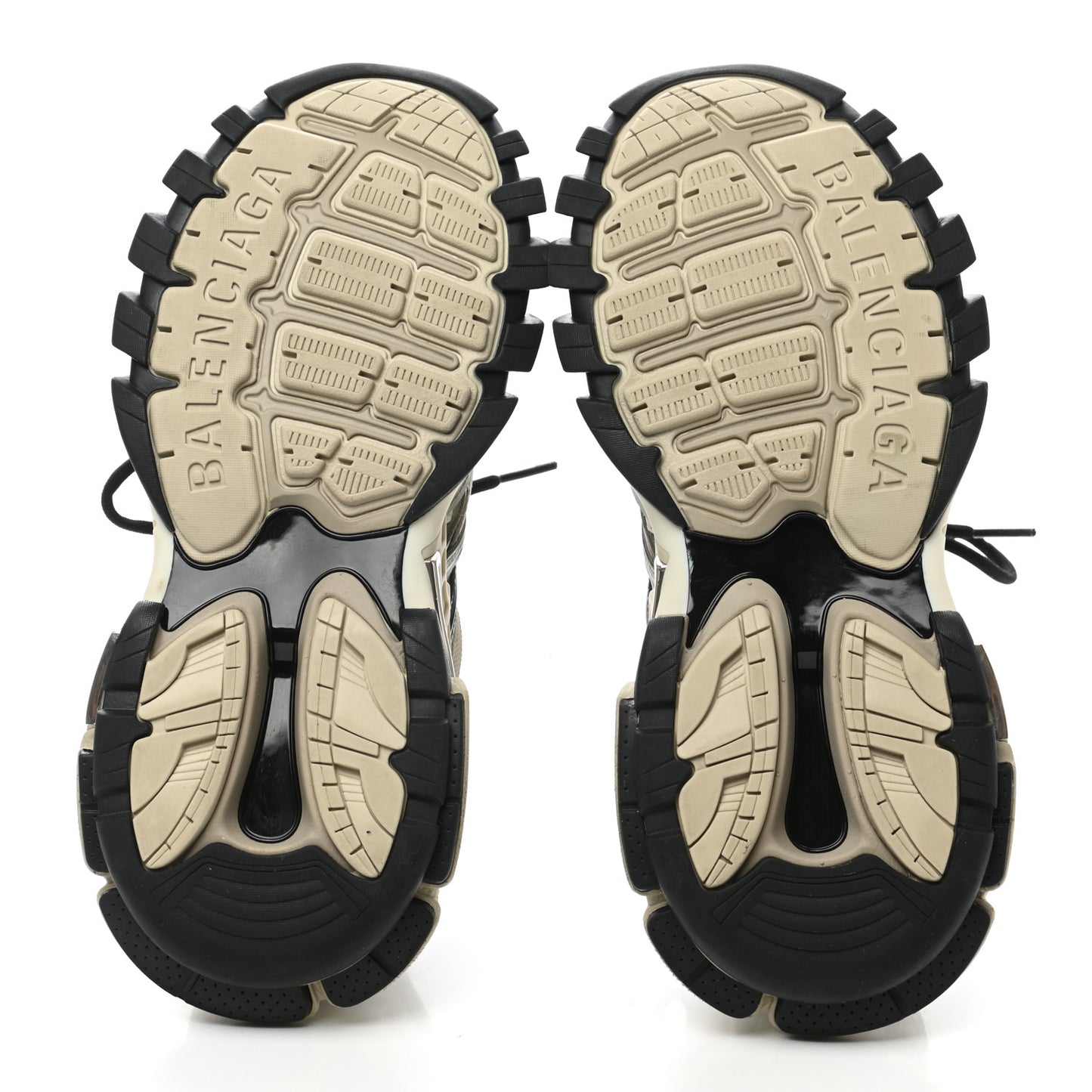 Rubber Mesh Bi-Color Womens Track.2 Open Sneakers 39 Beige Black