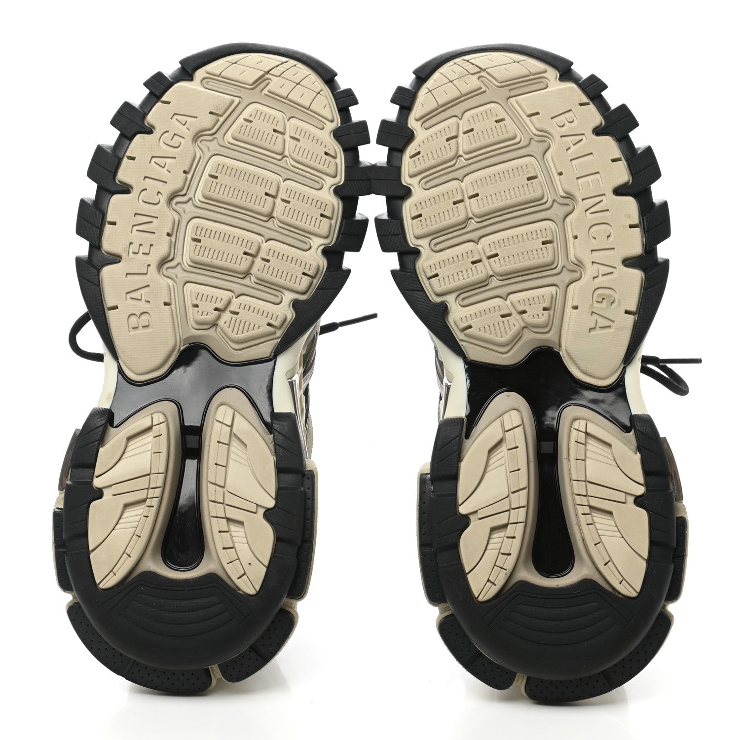 Balenciaga Rubber Mesh Bi-Color Womens Track.2 Open Sneakers 39 Beige Black 5 of 8
