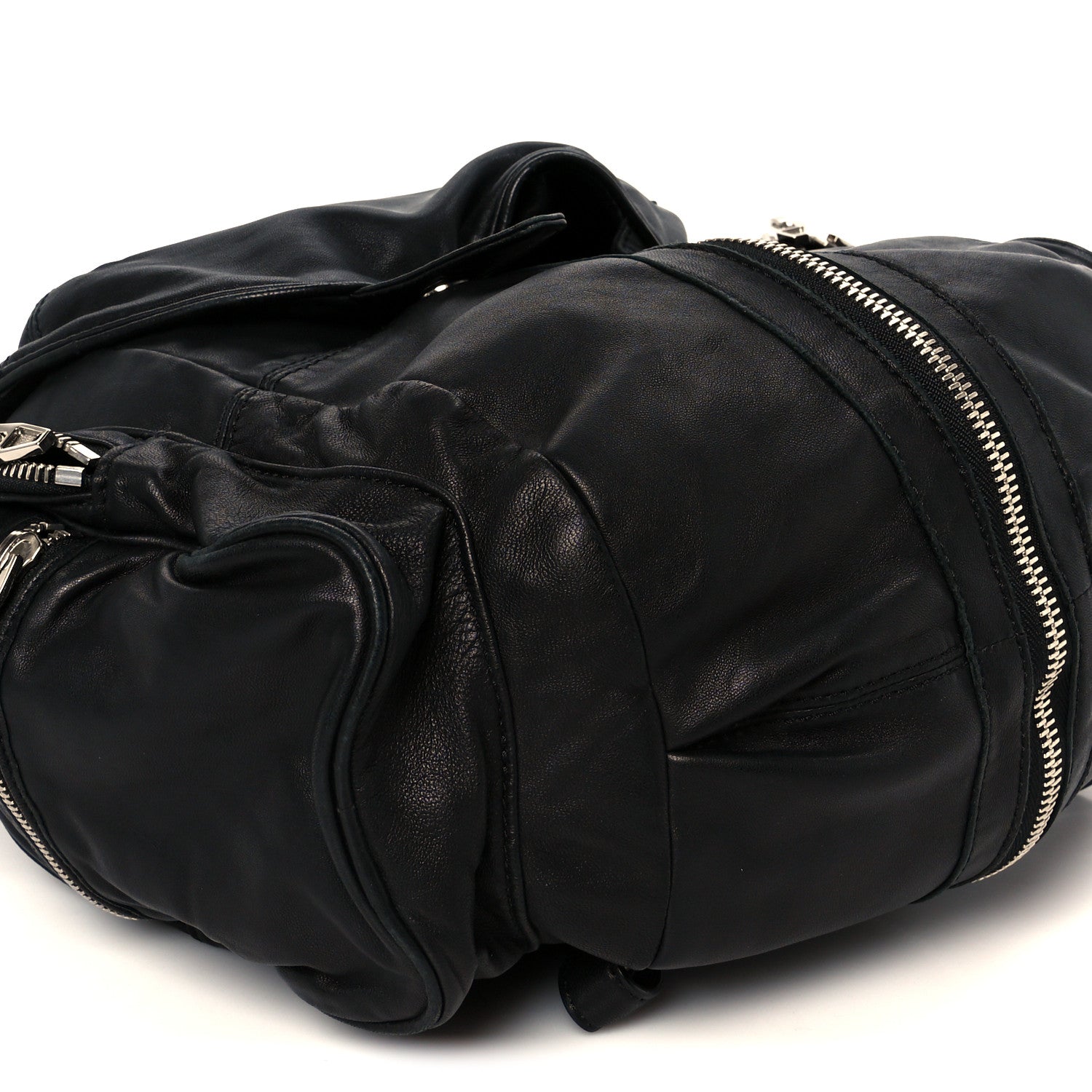 Alexander Wang Lambskin Marti Backpack Bag Washed Black Rhodium Hardware 5 of 13