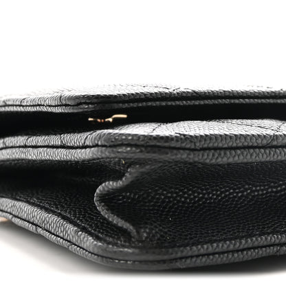 Chanel Caviar Quilted Medallion Wallet on Chain WOC Black 10 of 12