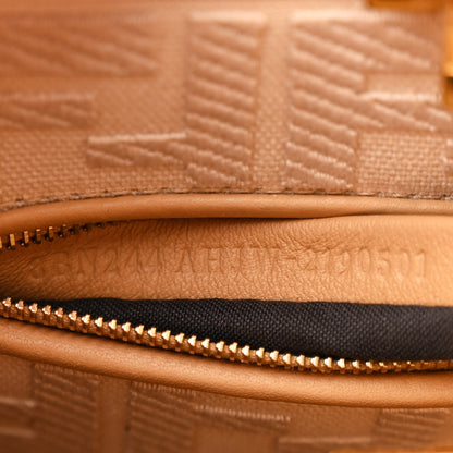 Fendi Vitello Seta Canvas FF Embroidered Mini Peekaboo Iconic Satchel Miele Scuro Poudre 8 of 11