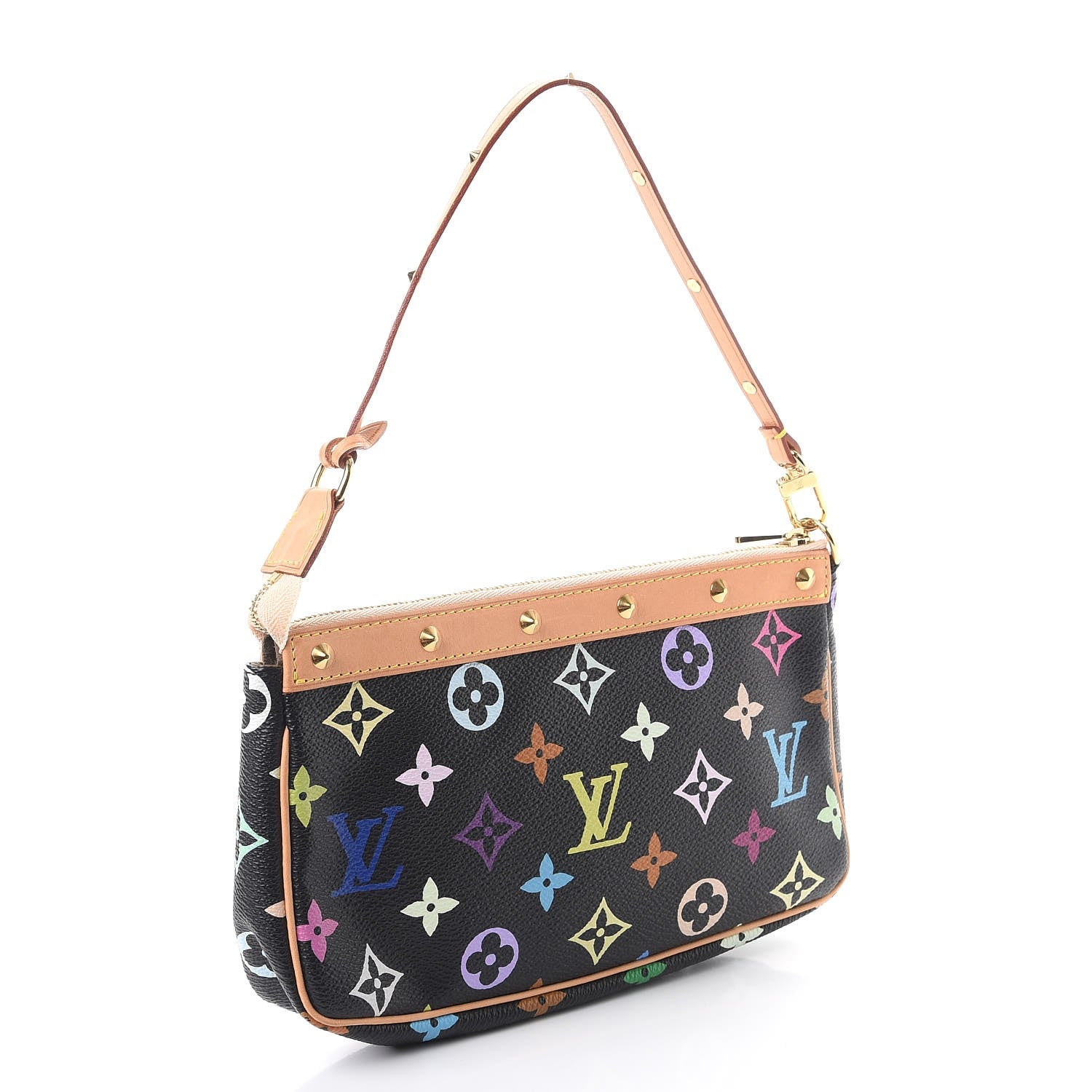 Louis Vuitton Monogram Multicolor Pochette Accessories Black 3 of 9