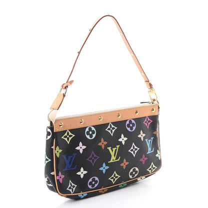 Louis Vuitton Monogram Multicolor Pochette Accessories Black 3 of 9