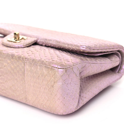 Chanel Metallic Snakeskin Medium Double Flap Purple 10 of 10