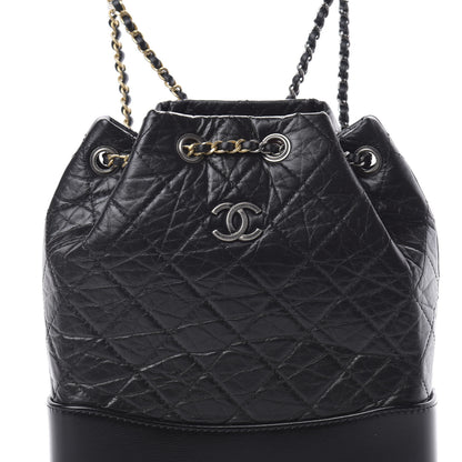 Chanel Aged Calfskin Quilted Small Gabrielle Backpack Black 7 of 10