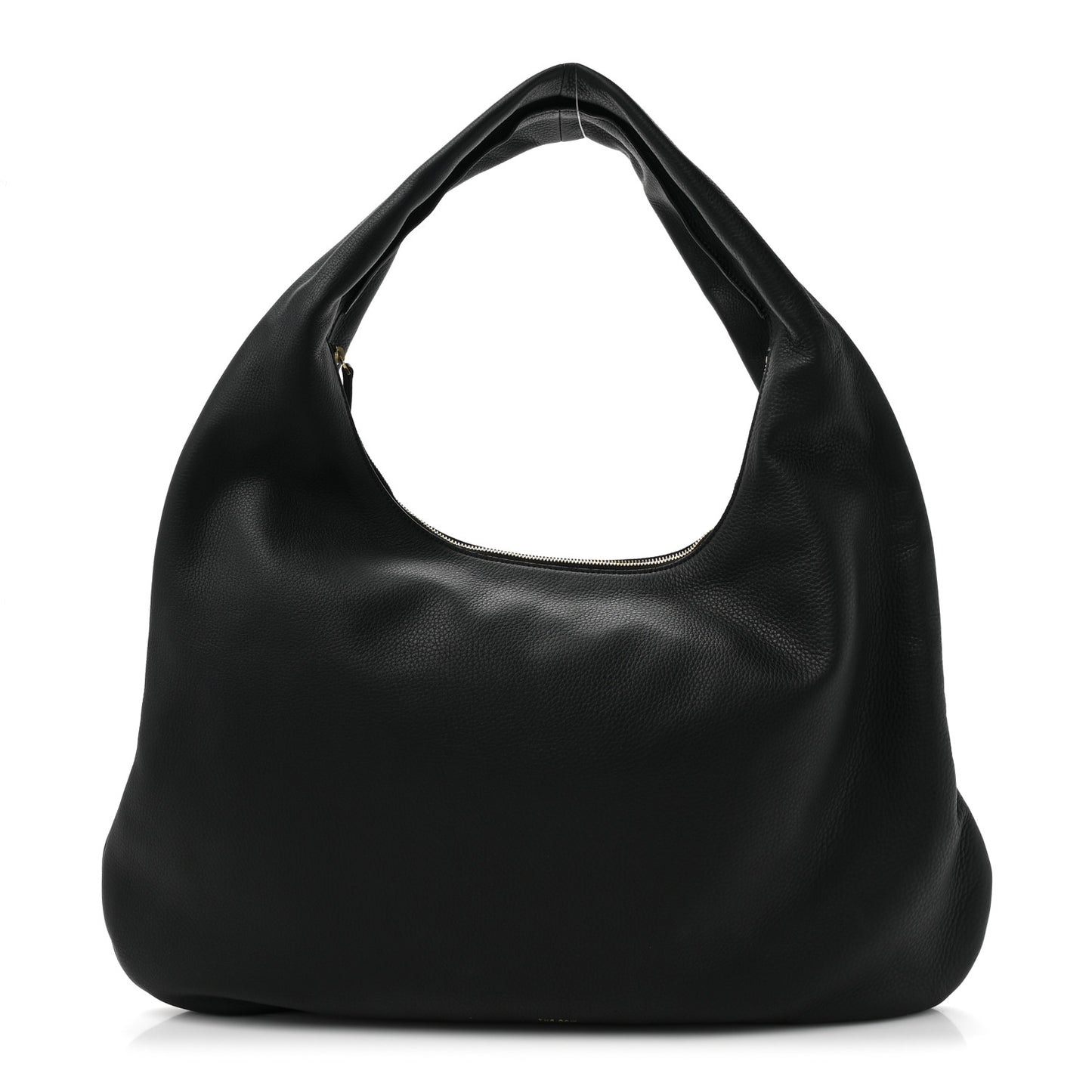 Grained Calfskin Medium Everyday Shoulder Bag Black