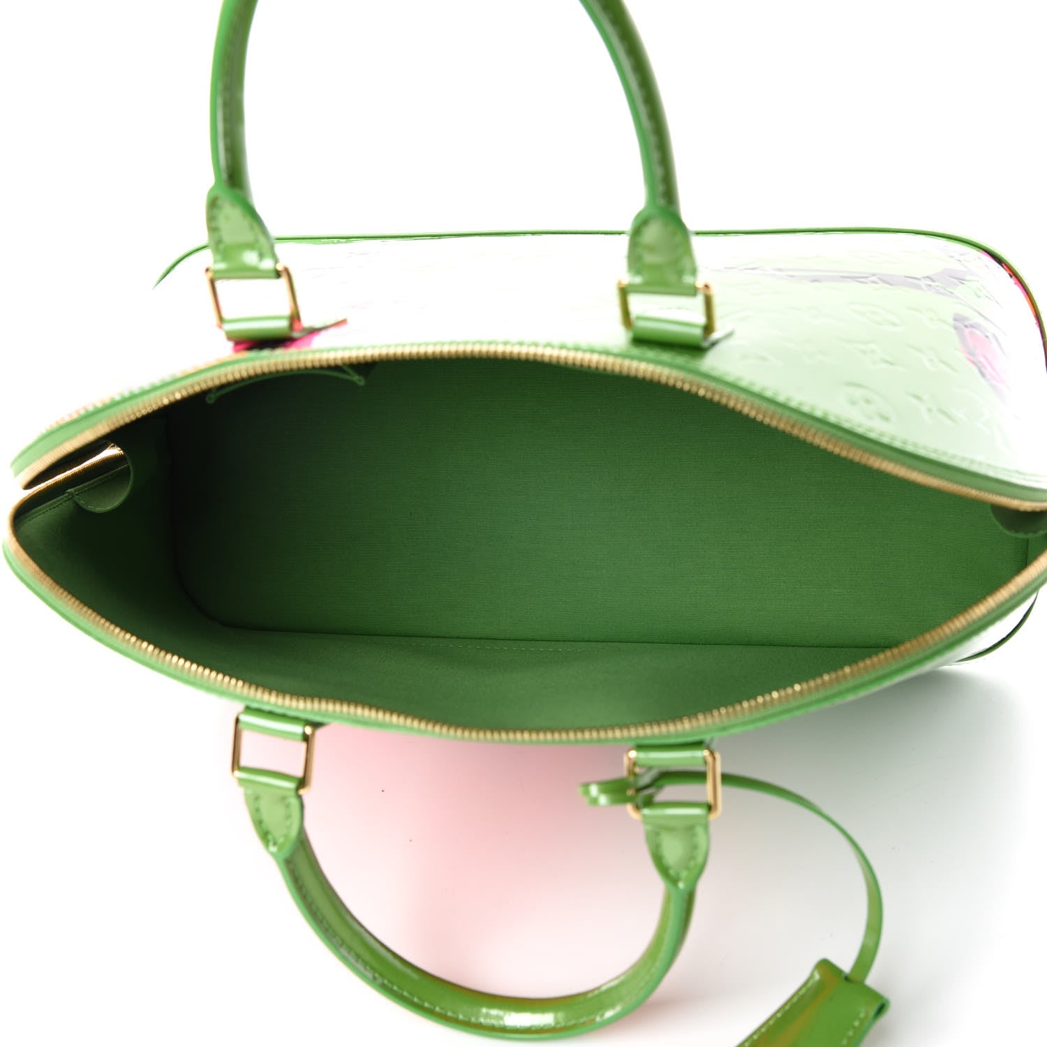 Louis Vuitton Vernis Roses Alma GM Vert Tonic 7 of 9