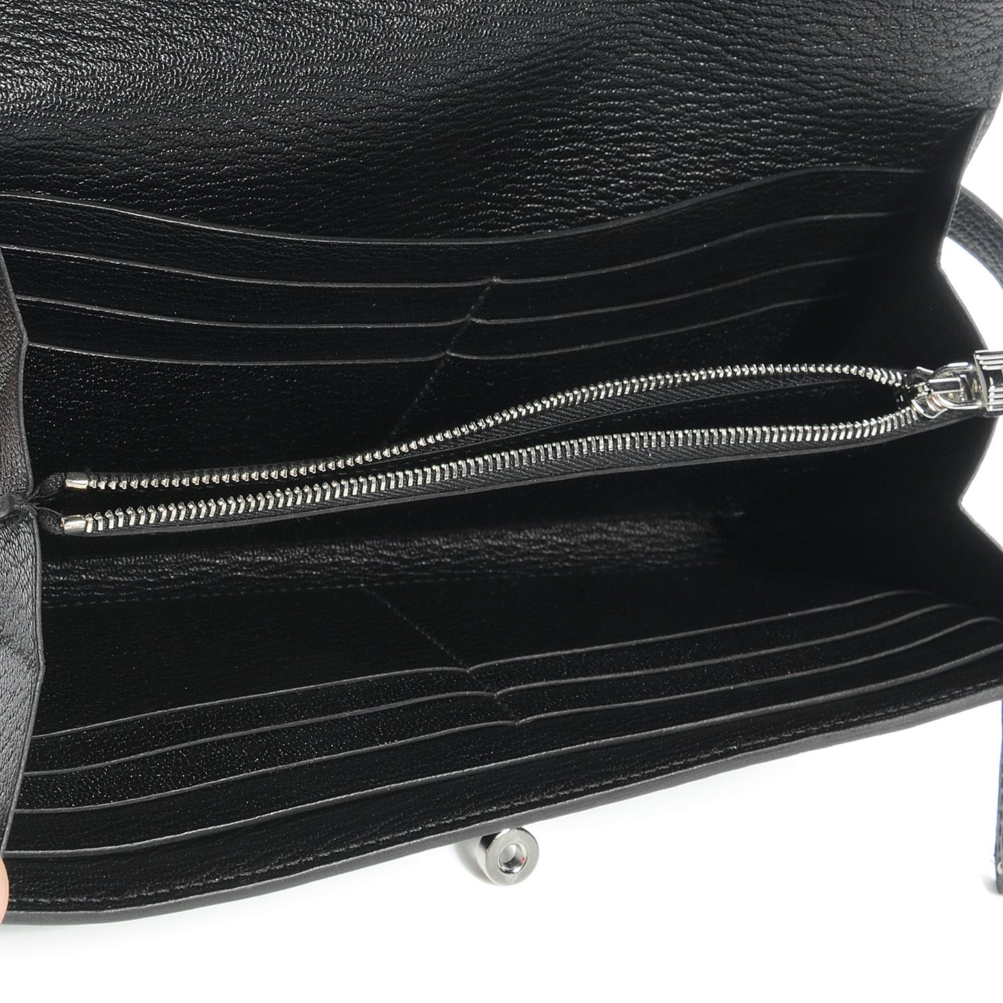 Chevre Kelly Longue Wallet Black